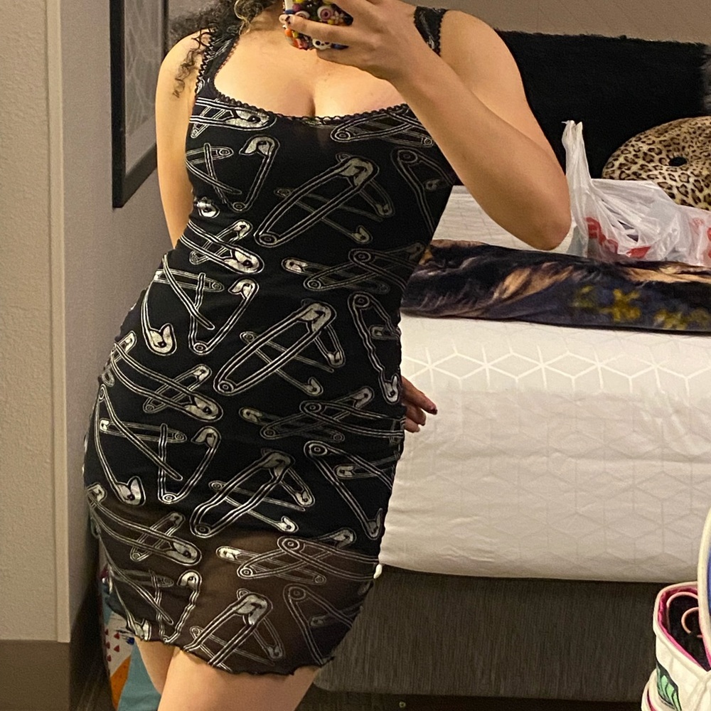 VINTAGE RARE LIP SERVICE SAFETY PIN DRESS